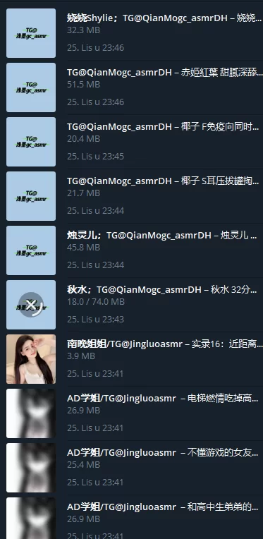 [自行打包] TG现扒 个人精选剧情向MP3 10-26 [32+1G][百度盘]