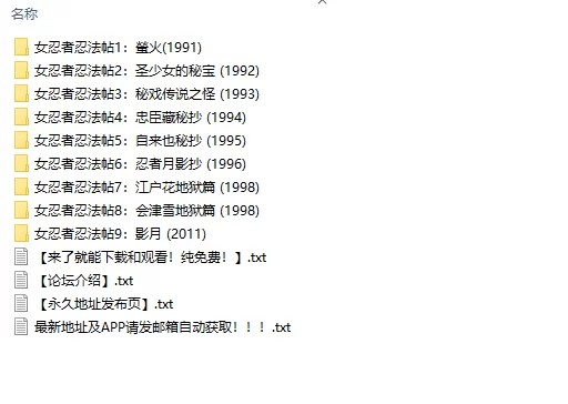 [日本] [自行打包] 女忍者忍法帖1-9部全集 [9v+8.4G][百度盘]