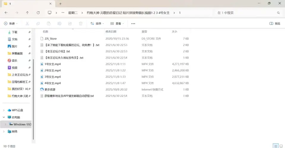 [自拍] [自行打包] 约炮大神 元歌的恋爱日记 短片拼接剪辑长视频1 2 3 4号女主 [4v+12G][百度盘]