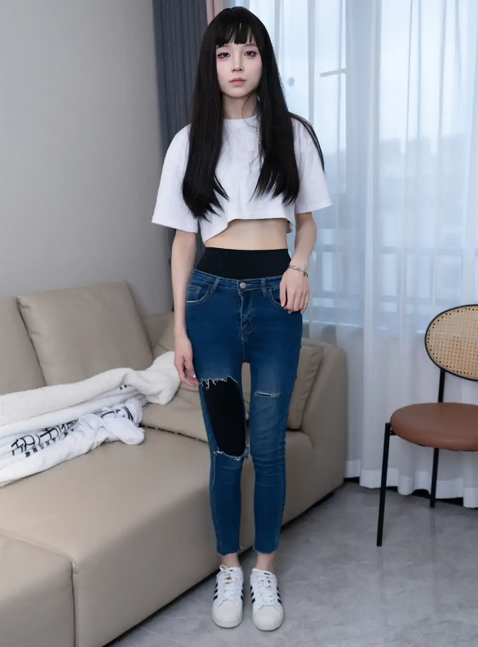 甜予摄影 – 珞珞 – 高跟鞋人字拖 白棉袜美腿 【129P1V2.4G】