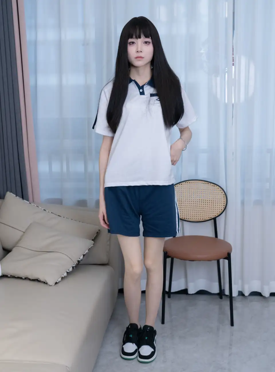 甜予摄影 – 珞珞 – 板鞋短裤薄肉丝美腿 【134P1V1.9G】