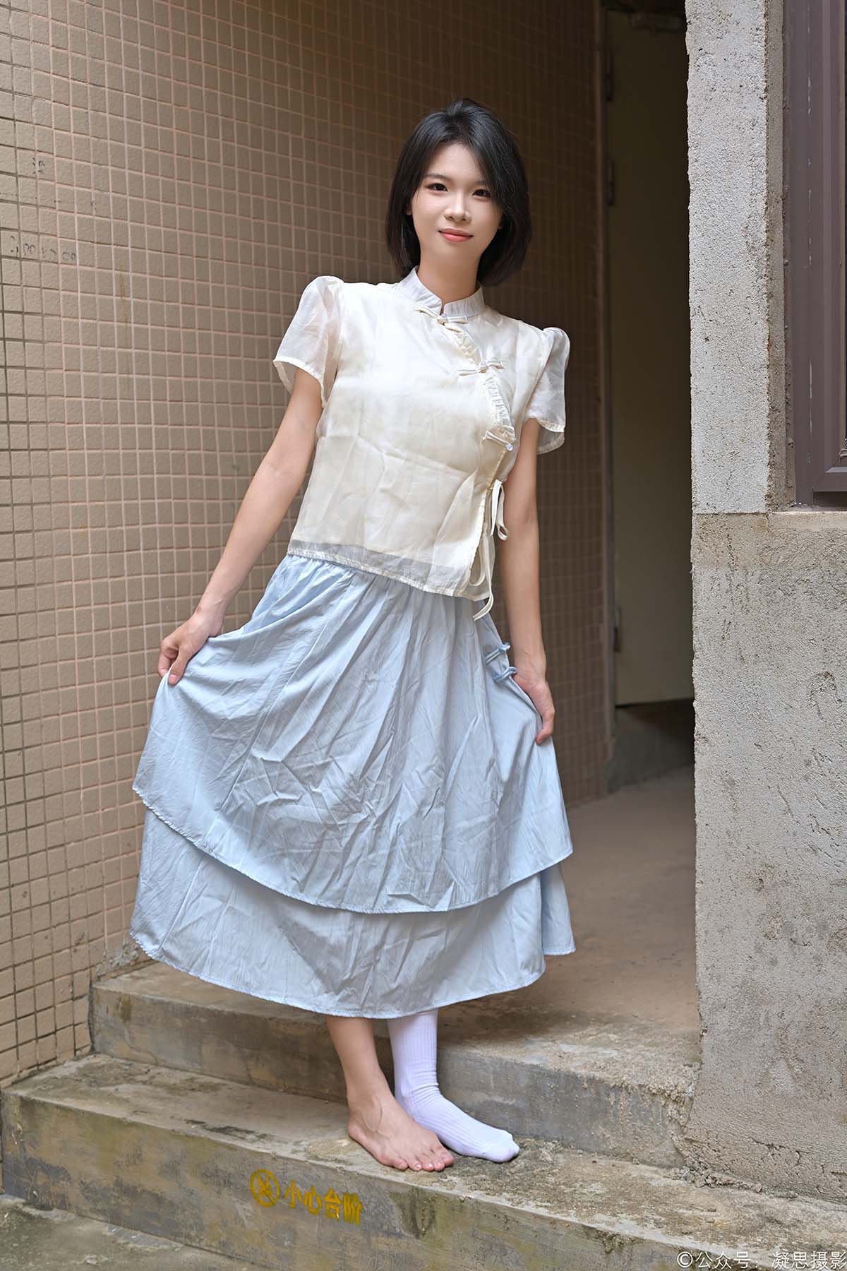 凝思摄影 NO.020 小睿-长裙、短白袜、平底鞋